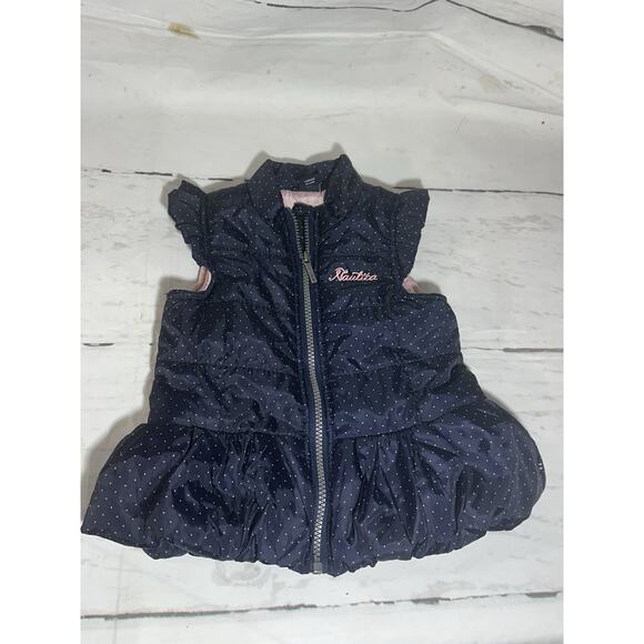 Nautica Girls 18 Month Vest Navy Pink - Picture 1 of 7